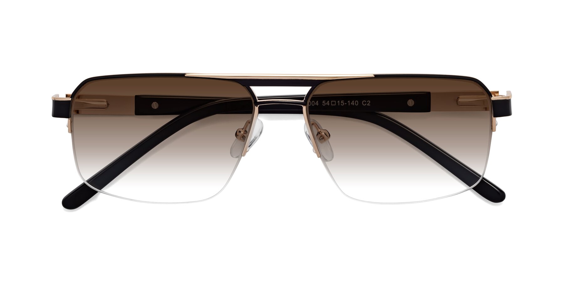 Folded Front of 19004 in Black-Gold with Brown Gradient Lenses