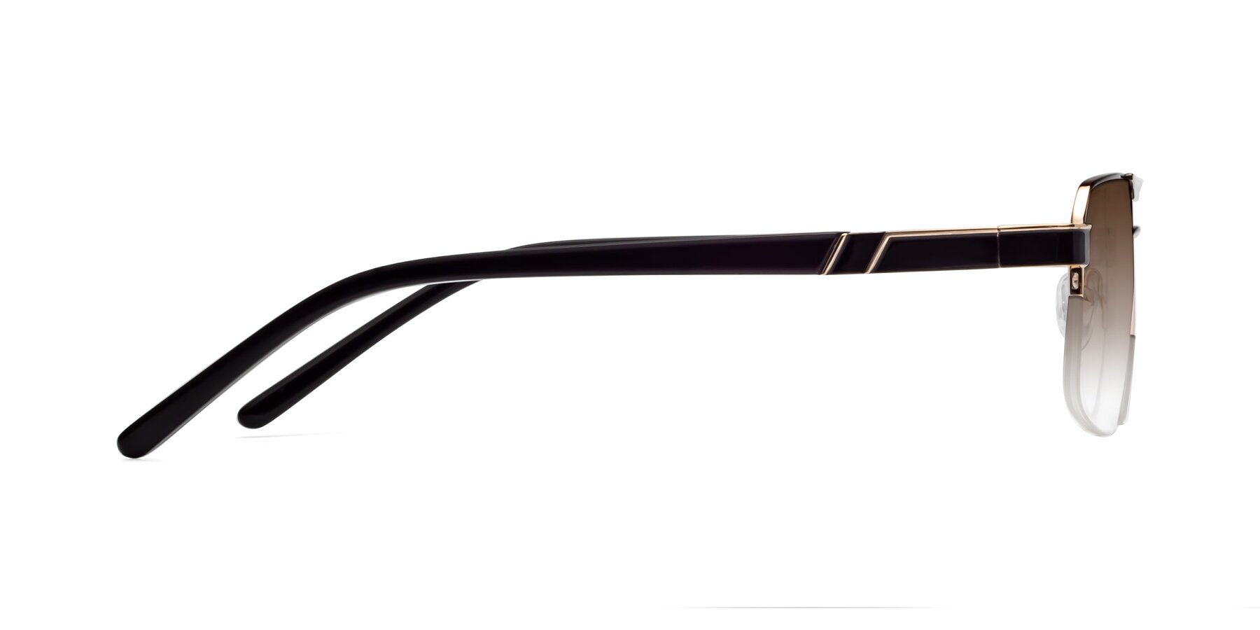 Side of 19004 in Black-Gold with Brown Gradient Lenses