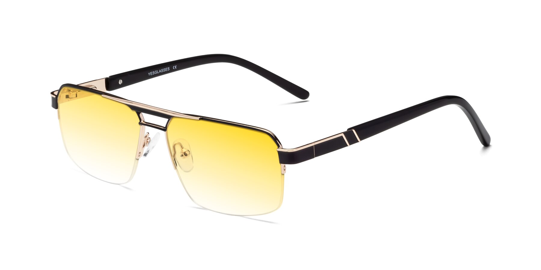 Angle of Chino in Black-Gold with Yellow Gradient Lenses