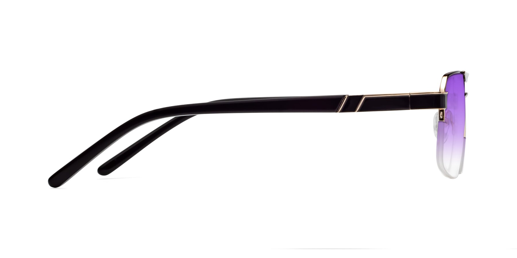 Side of 19004 in Black-Gold with Purple Gradient Lenses
