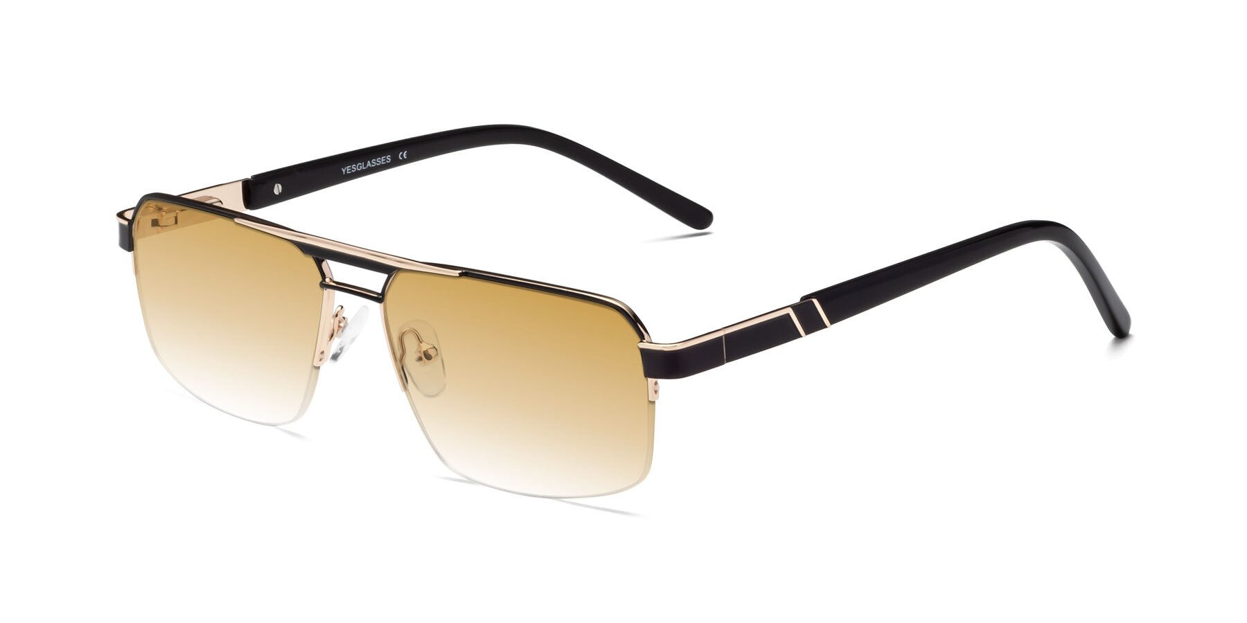 Angle of Chino in Black-Gold with Champagne Gradient Lenses