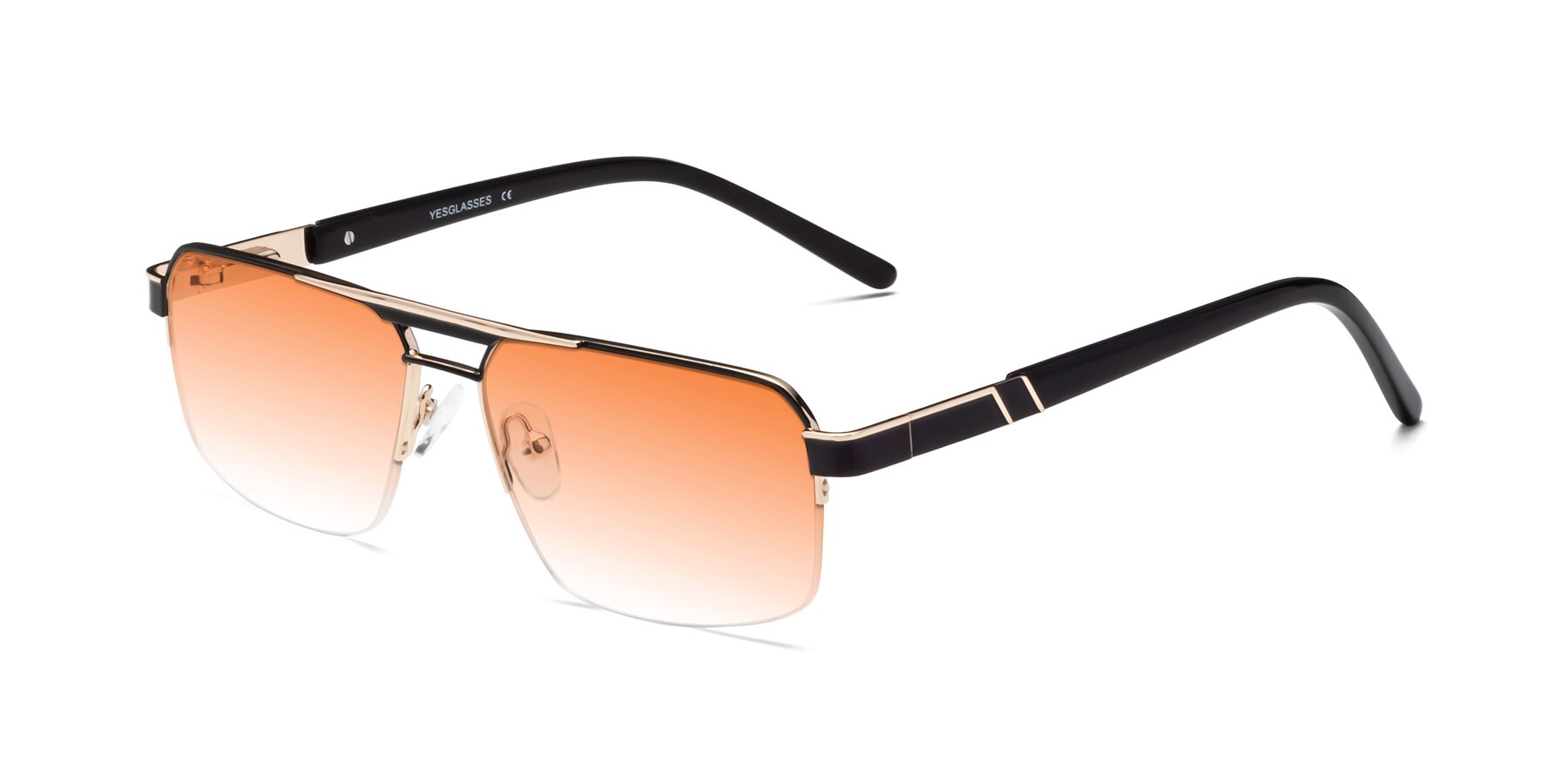 Angle of Chino in Black-Gold with Orange Gradient Lenses