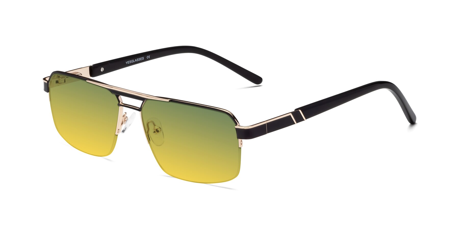 Angle of Chino in Black-Gold with Green / Yellow Gradient Lenses