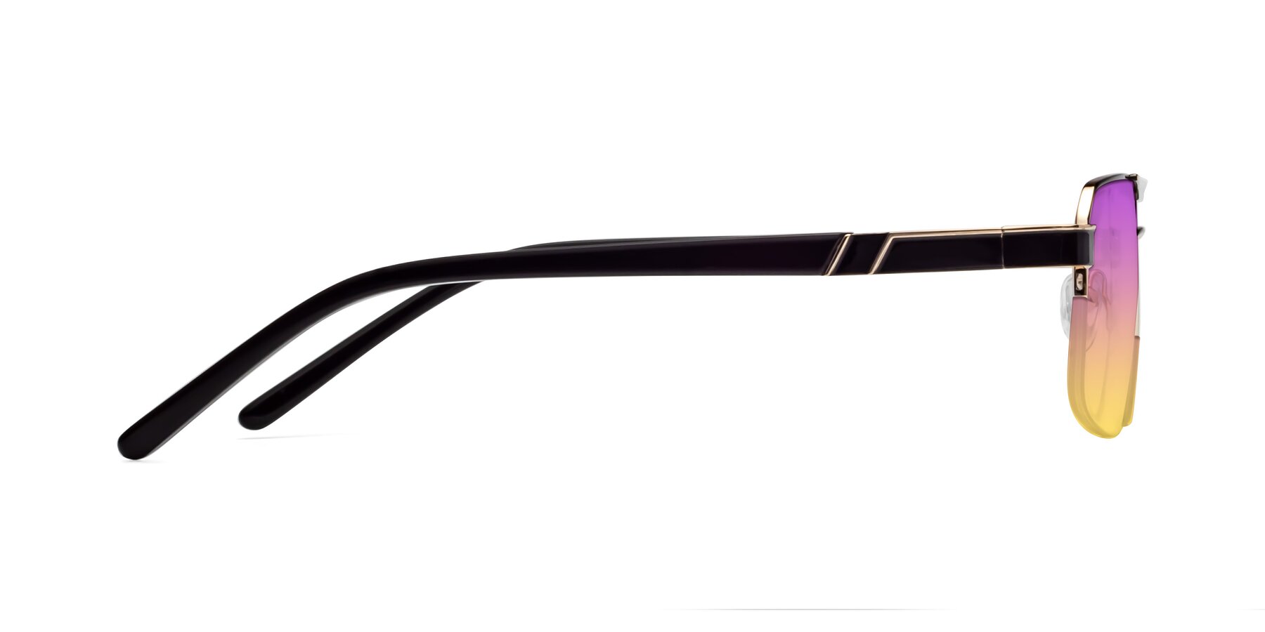 Side of 19004 in Black-Gold with Purple / Yellow Gradient Lenses