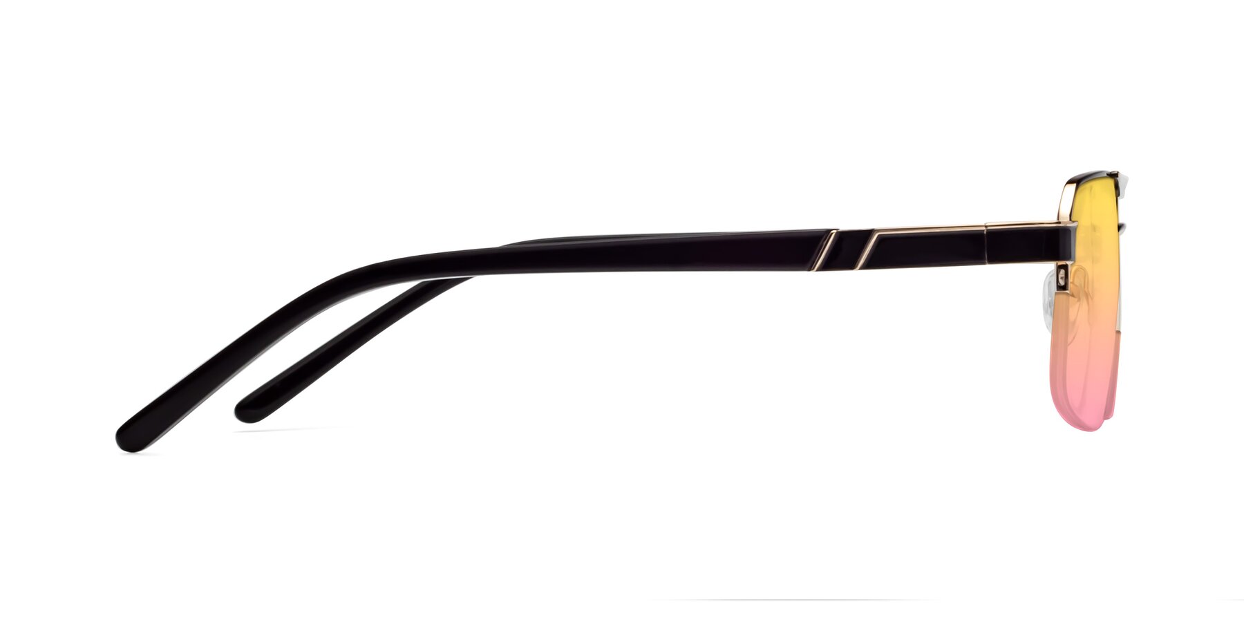 Side of 19004 in Black-Gold with Yellow / Pink Gradient Lenses