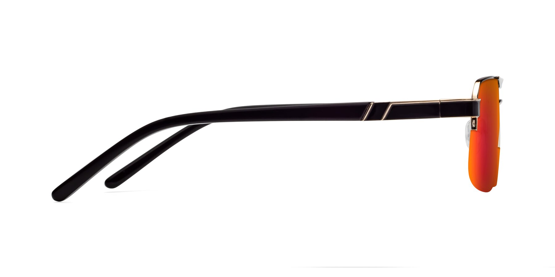 Side of 19004 in Black-Gold with Red Gold Mirrored Lenses
