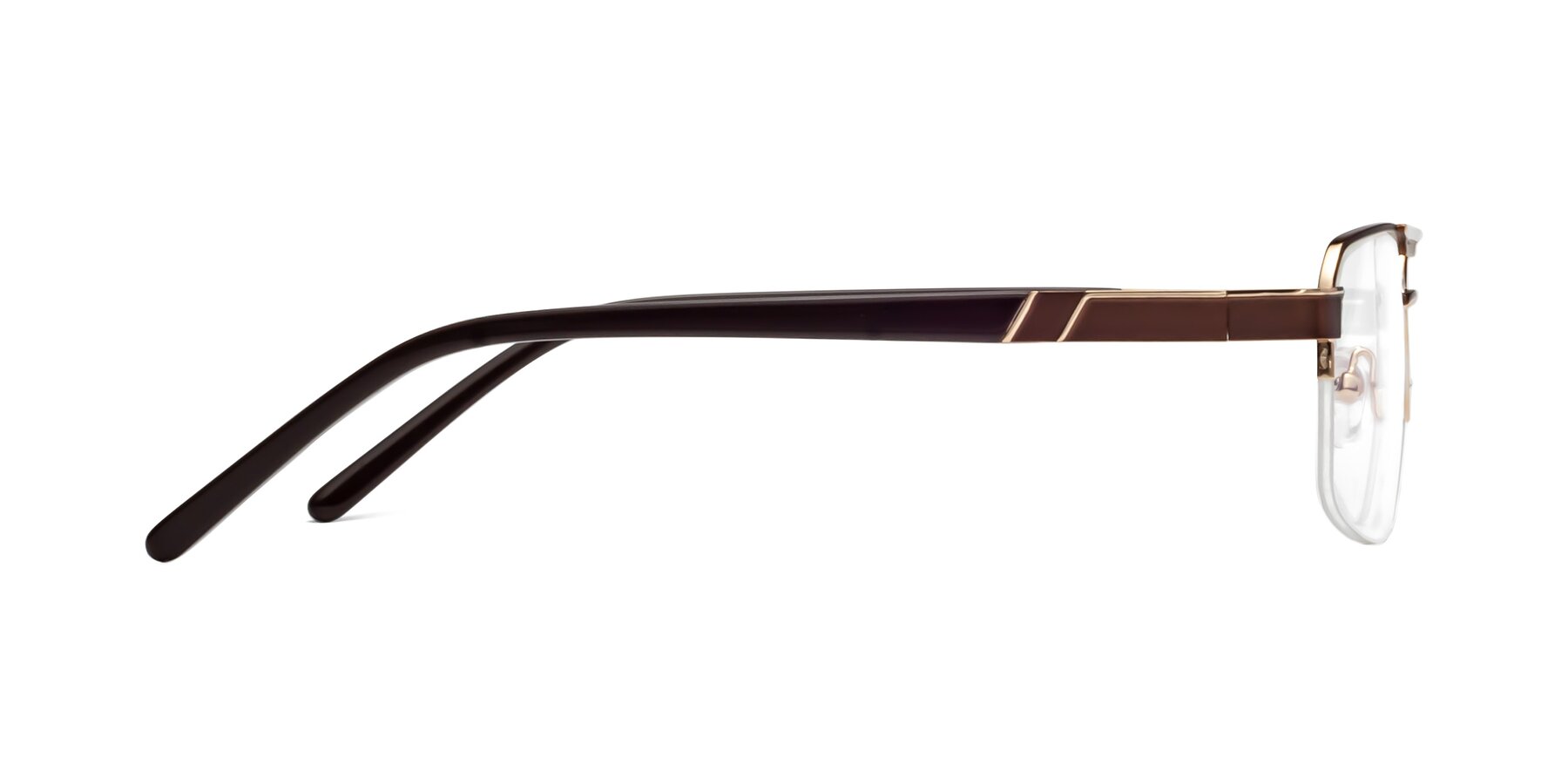 Side of 19004 in Bronze-Gold with Clear Eyeglass Lenses