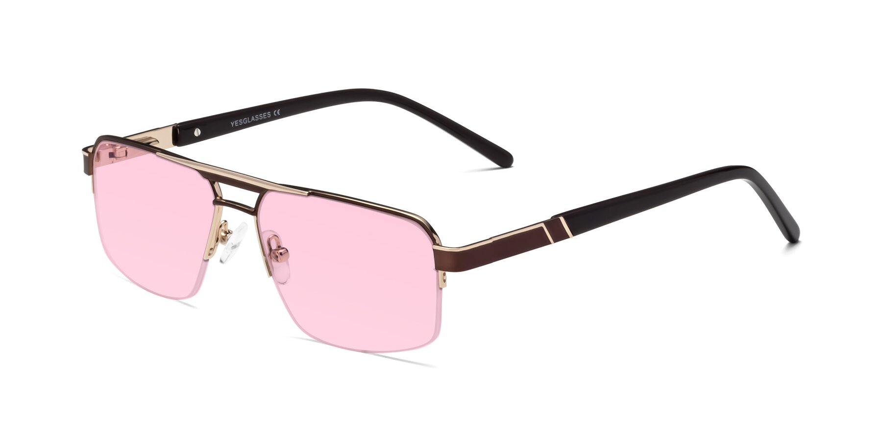 Angle of Chino in Bronze-Gold with Light Pink Tinted Lenses