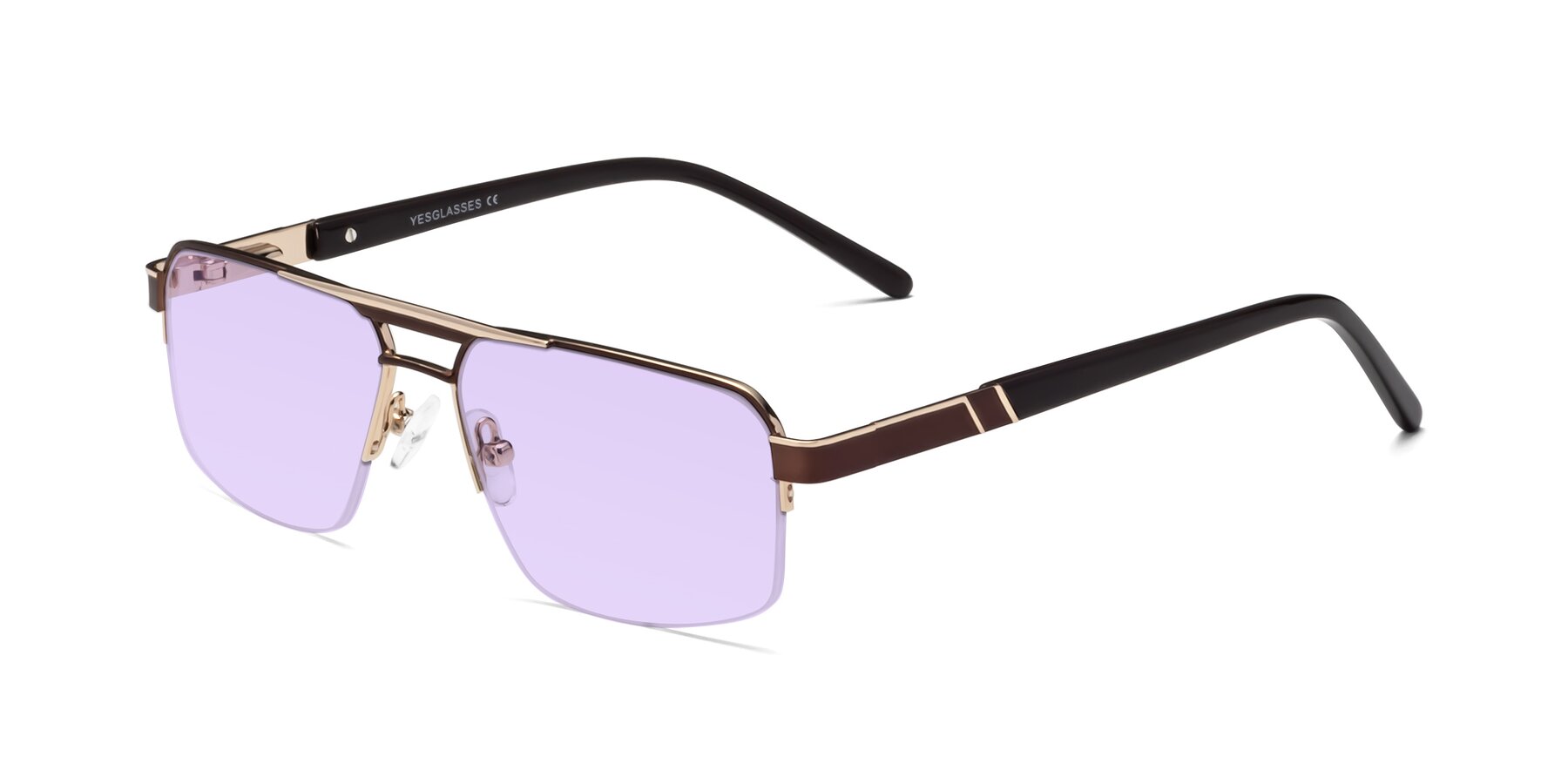 Angle of Chino in Bronze-Gold with Light Purple Tinted Lenses