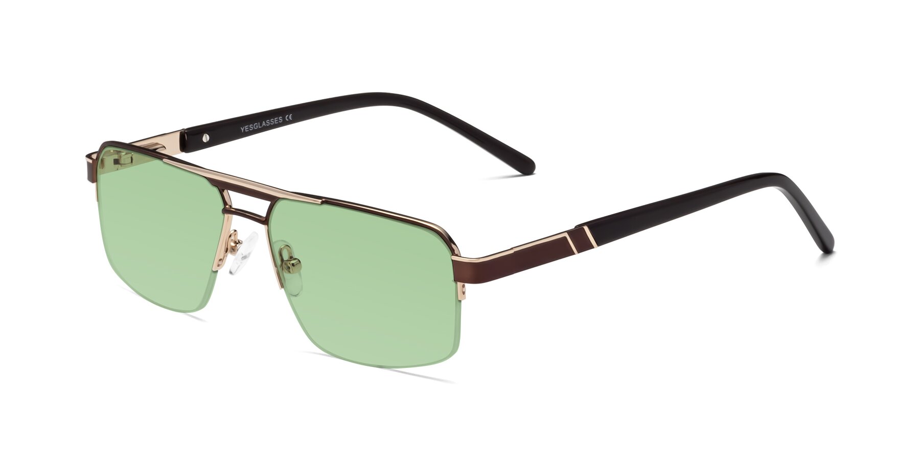 Angle of Chino in Bronze-Gold with Medium Green Tinted Lenses