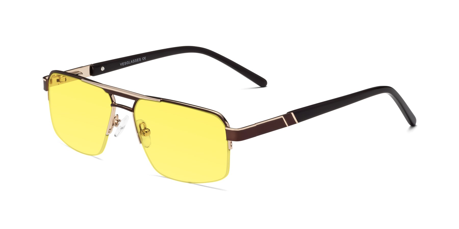 Angle of Chino in Bronze-Gold with Medium Yellow Tinted Lenses