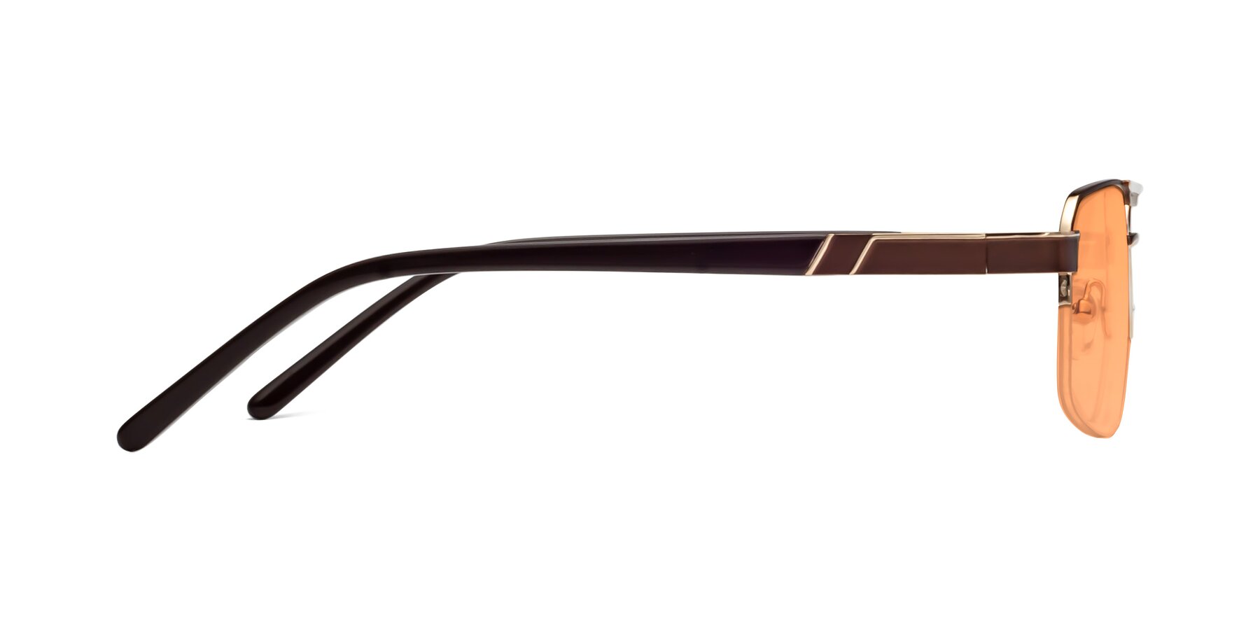 Side of 19004 in Bronze-Gold with Medium Orange Tinted Lenses