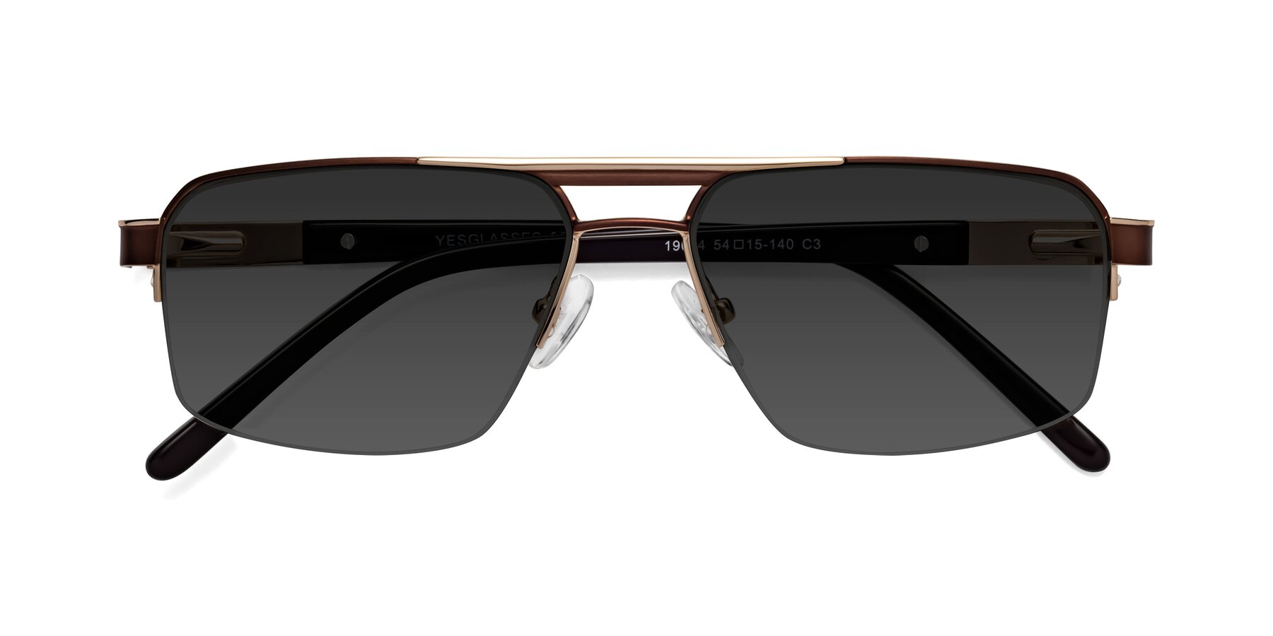 Folded Front of 19004 in Bronze-Gold with Gray Tinted Lenses