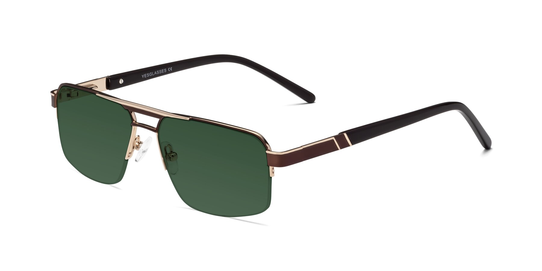 Angle of Chino in Bronze-Gold with Green Tinted Lenses