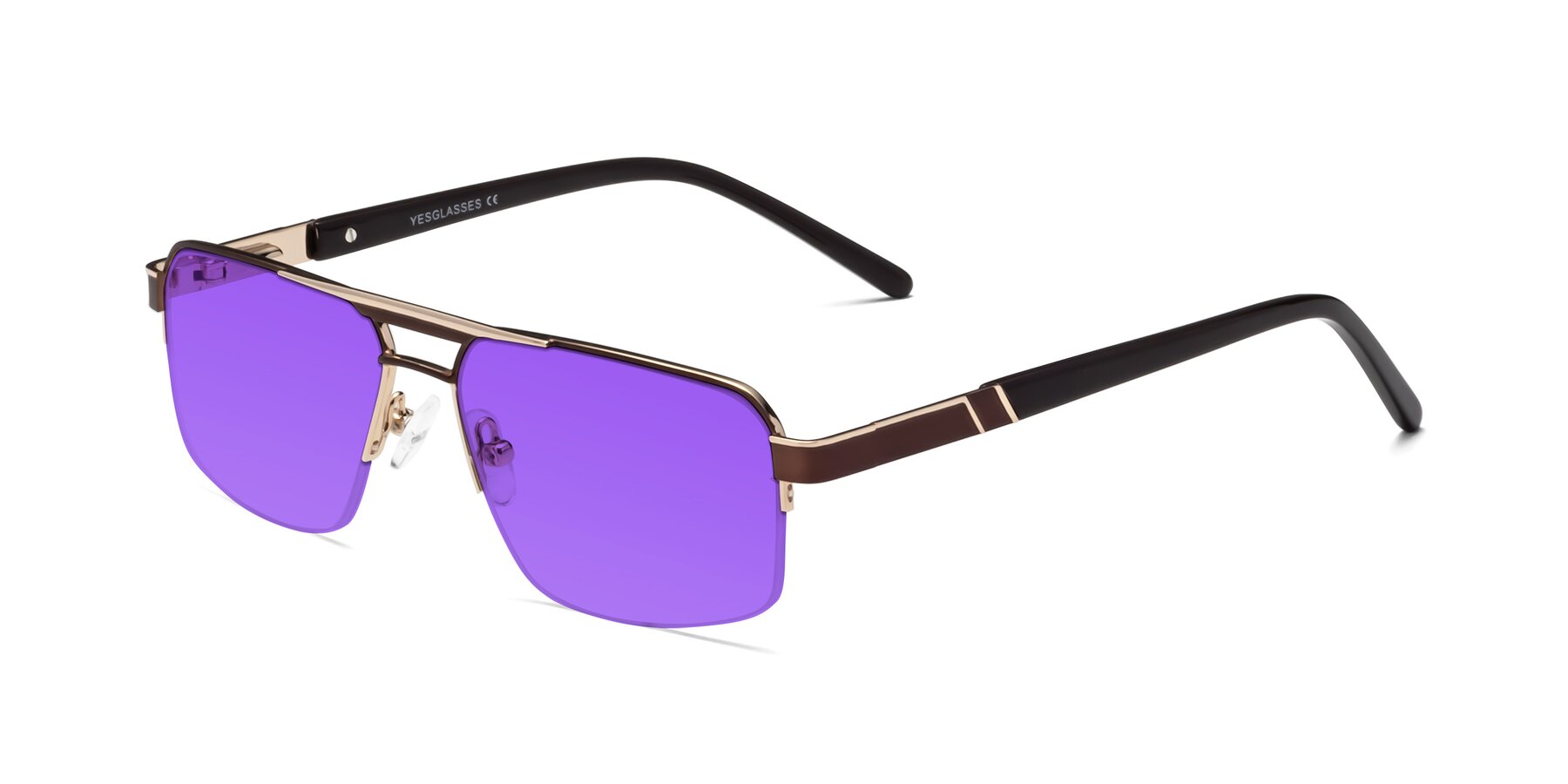 Angle of Chino in Bronze-Gold with Purple Tinted Lenses