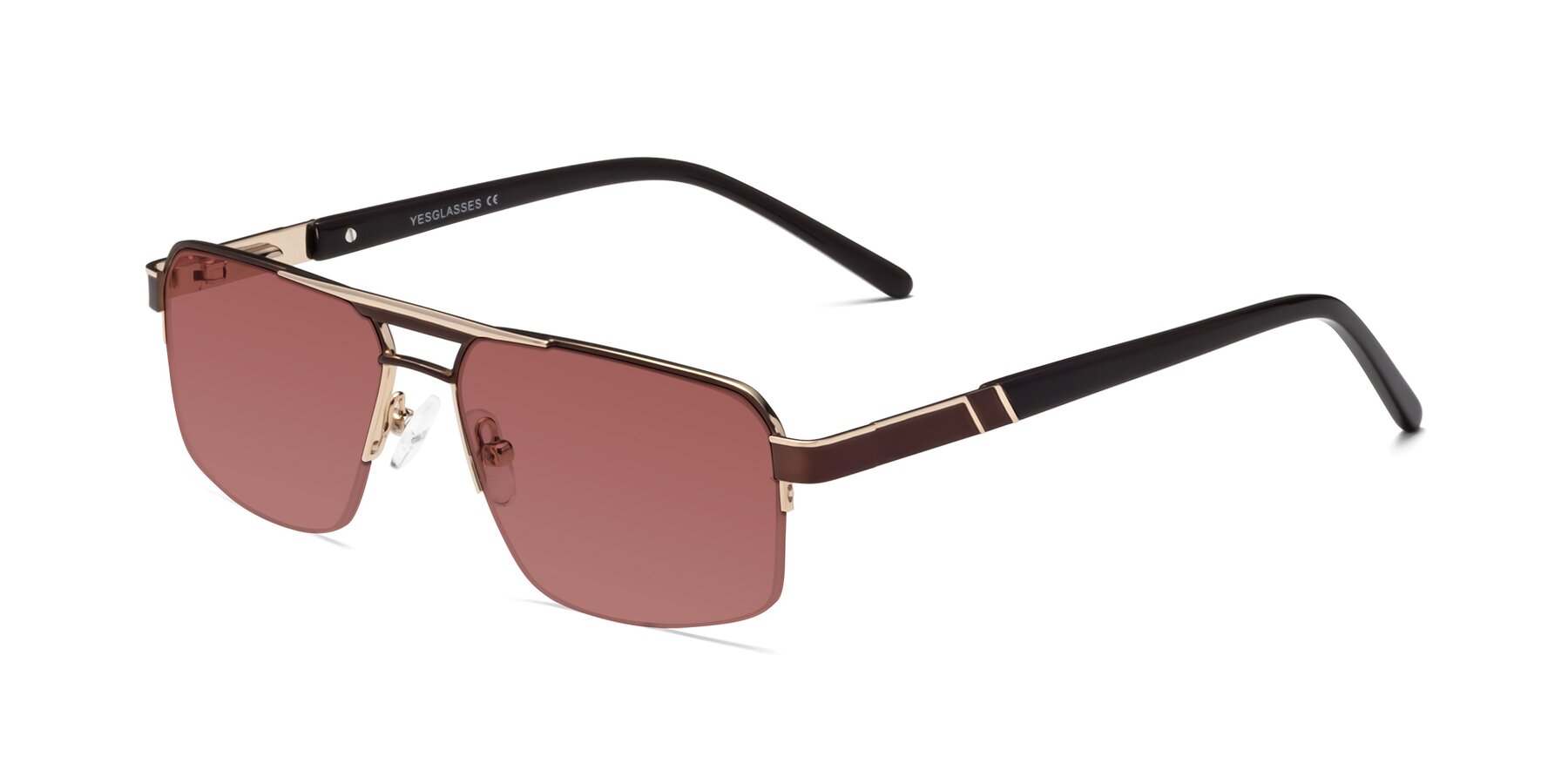 Angle of Chino in Bronze-Gold with Garnet Tinted Lenses