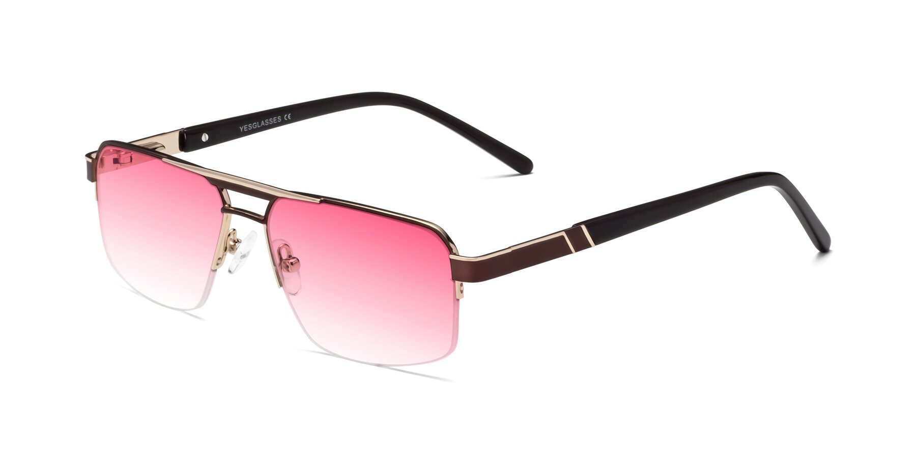 Angle of Chino in Bronze-Gold with Pink Gradient Lenses