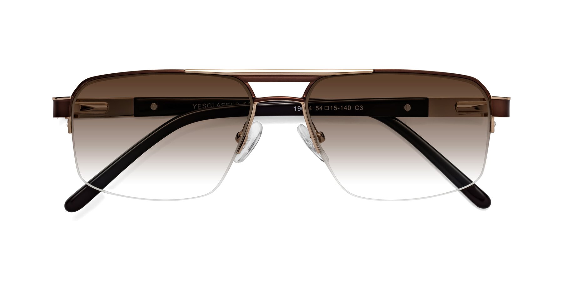 Folded Front of 19004 in Bronze-Gold with Brown Gradient Lenses