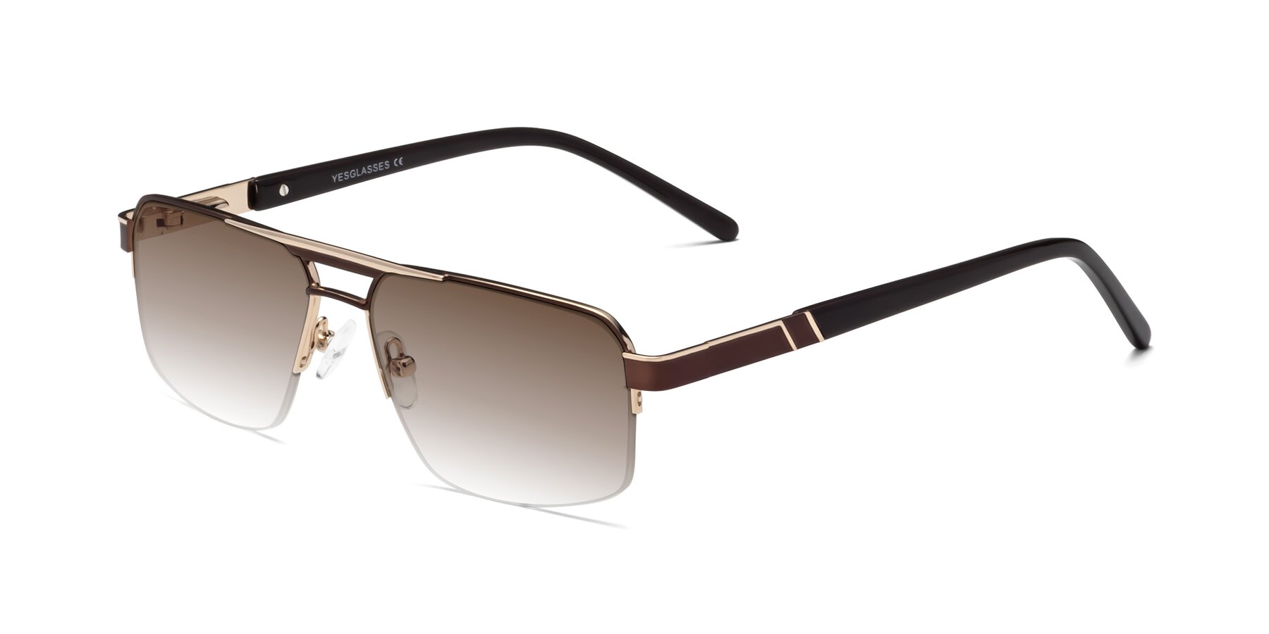 Angle of 19004 in Bronze-Gold with Brown Gradient Lenses
