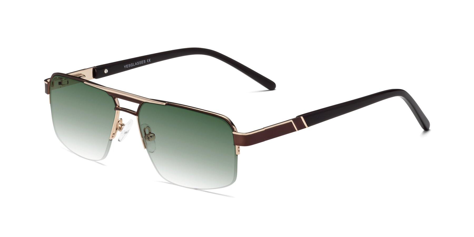 Angle of Chino in Bronze-Gold with Green Gradient Lenses