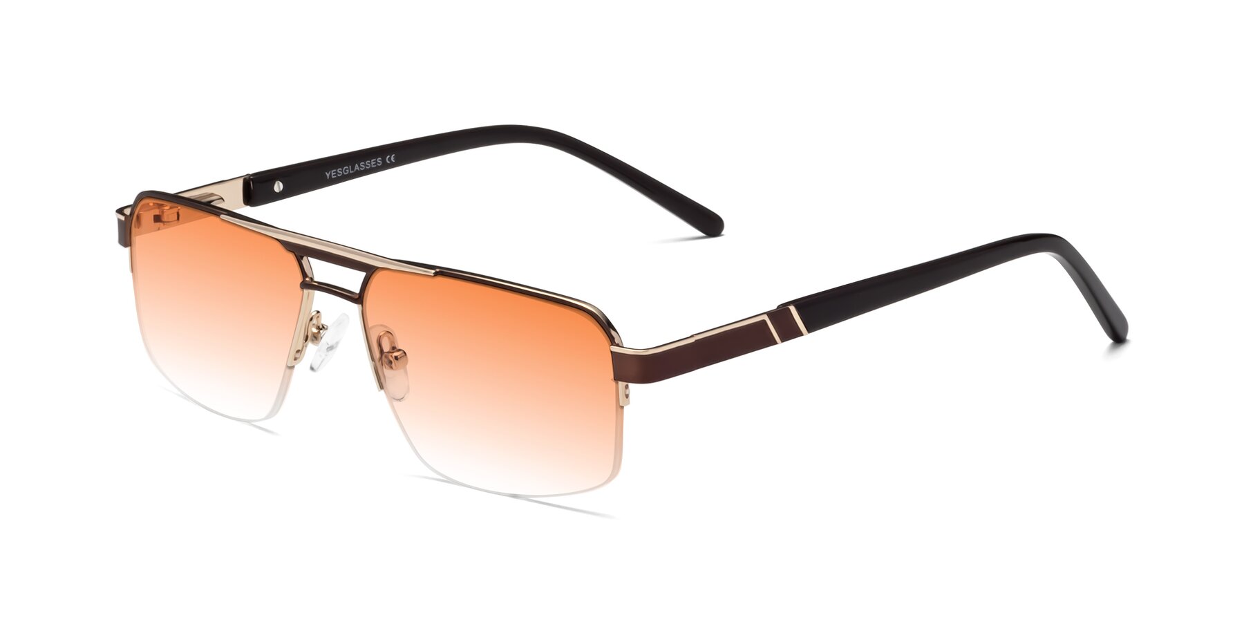 Angle of 19004 in Bronze-Gold with Orange Gradient Lenses