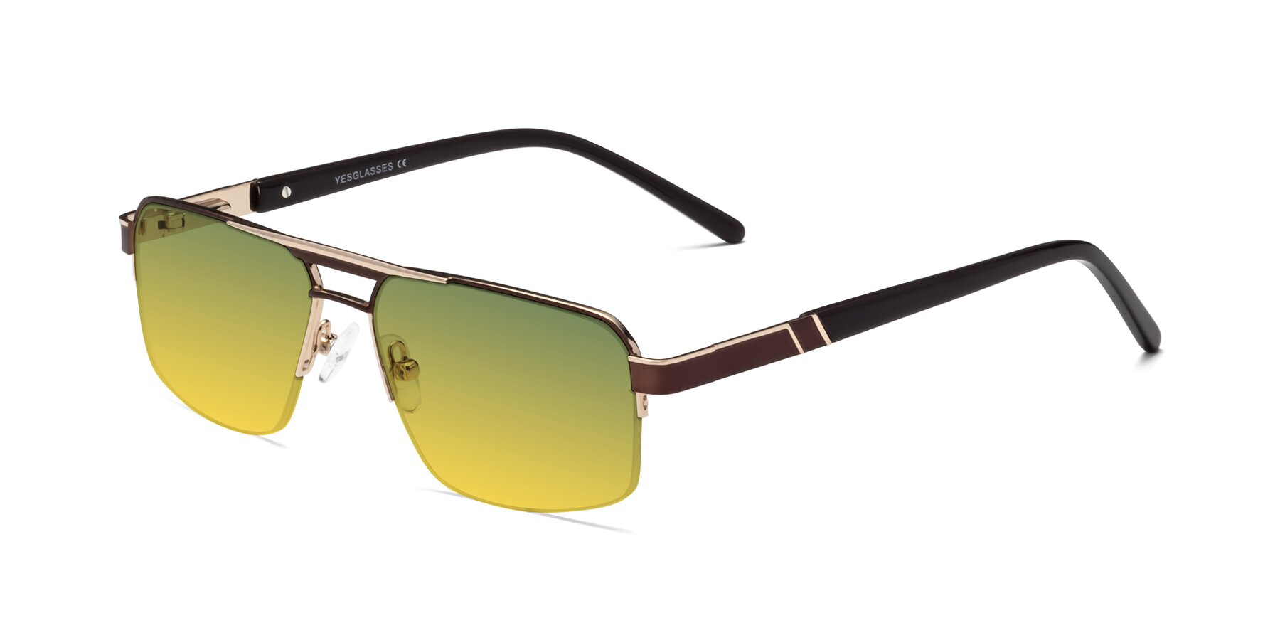 Angle of Chino in Bronze-Gold with Green / Yellow Gradient Lenses