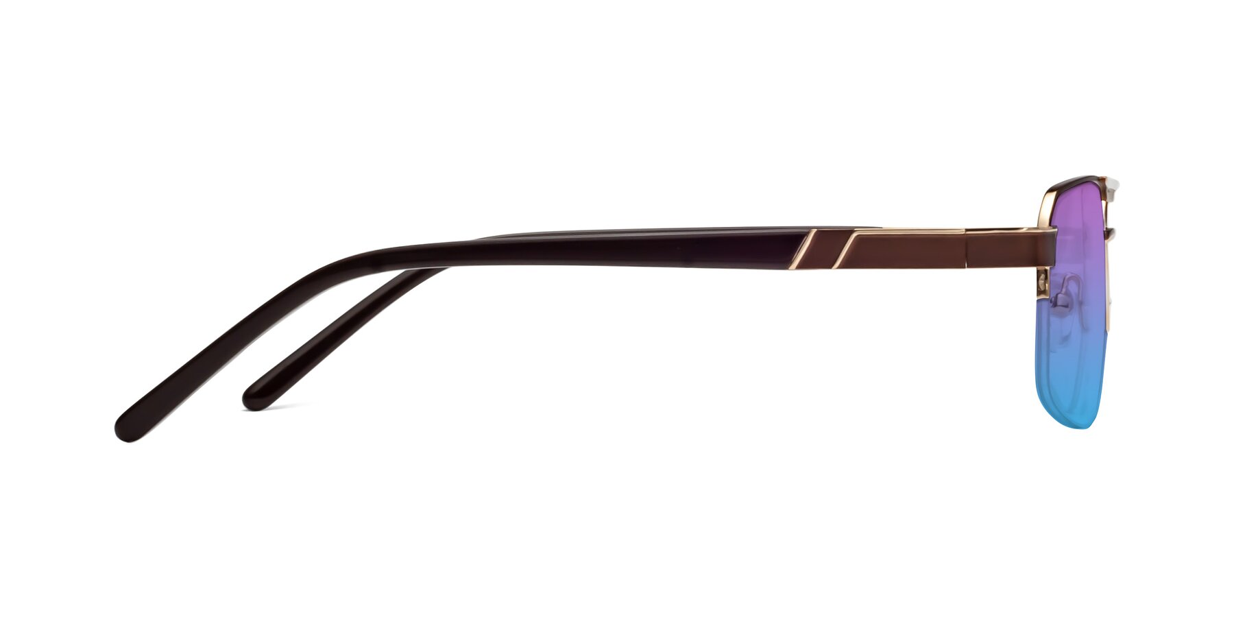 Side of 19004 in Bronze-Gold with Purple / Blue Gradient Lenses