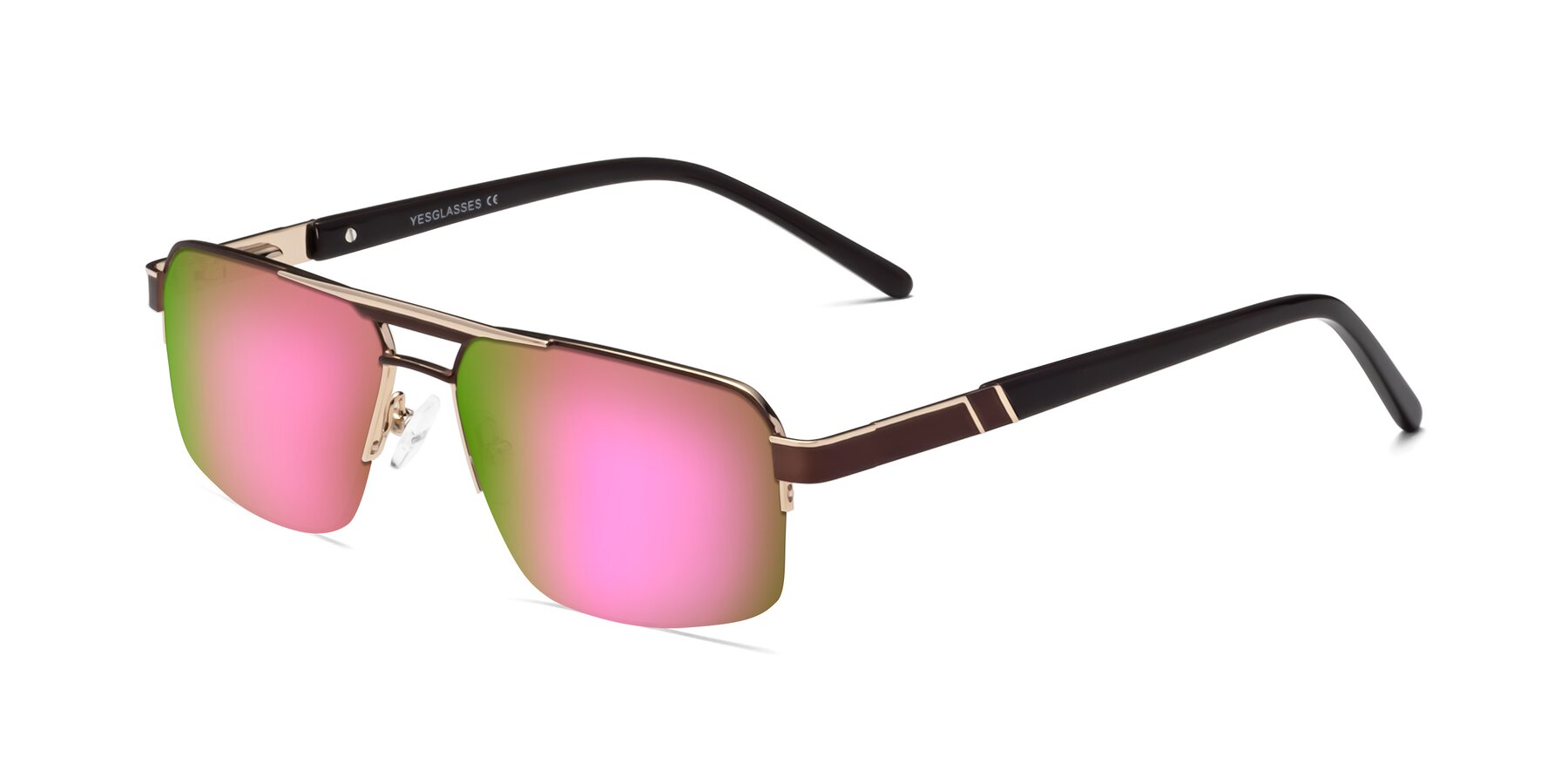Angle of Chino in Bronze-Gold with Pink Mirrored Lenses