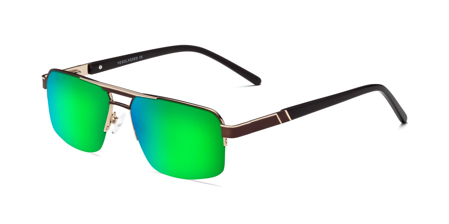 Angle of Chino in Bronze-Gold with Green Mirrored Lenses