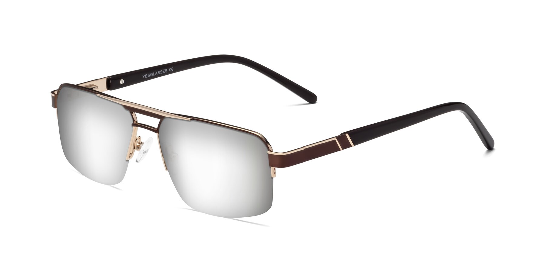 Angle of Chino in Bronze-Gold with Silver Mirrored Lenses