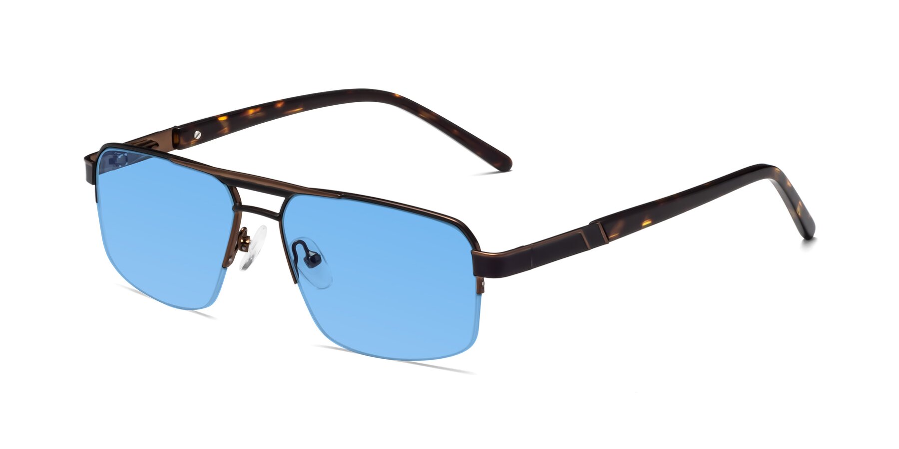 Angle of Chino in Black-Bronze with Medium Blue Tinted Lenses