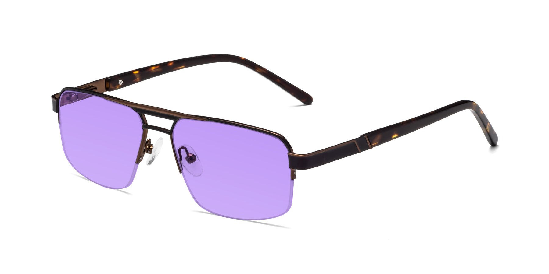 Angle of Chino in Black-Bronze with Medium Purple Tinted Lenses