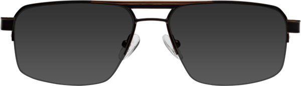 Black-Bronze Double Bridge Classic Semi-Rimless Tinted Sunglasses with ...