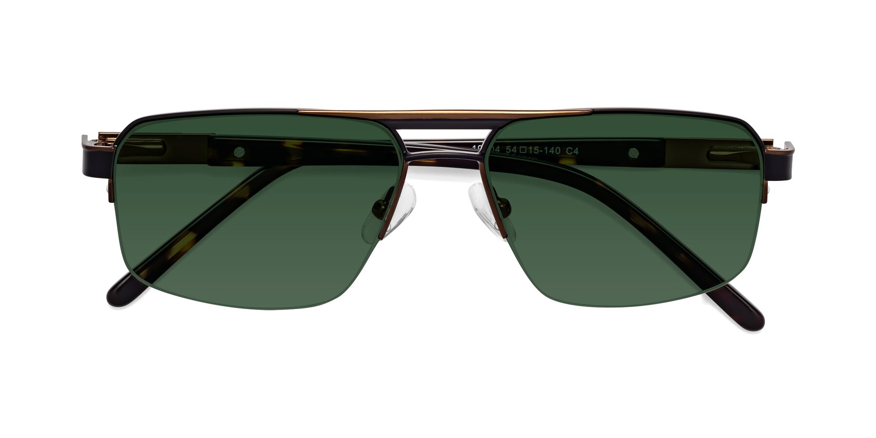 Folded Front of Chino in Black-Bronze with Green Tinted Lenses