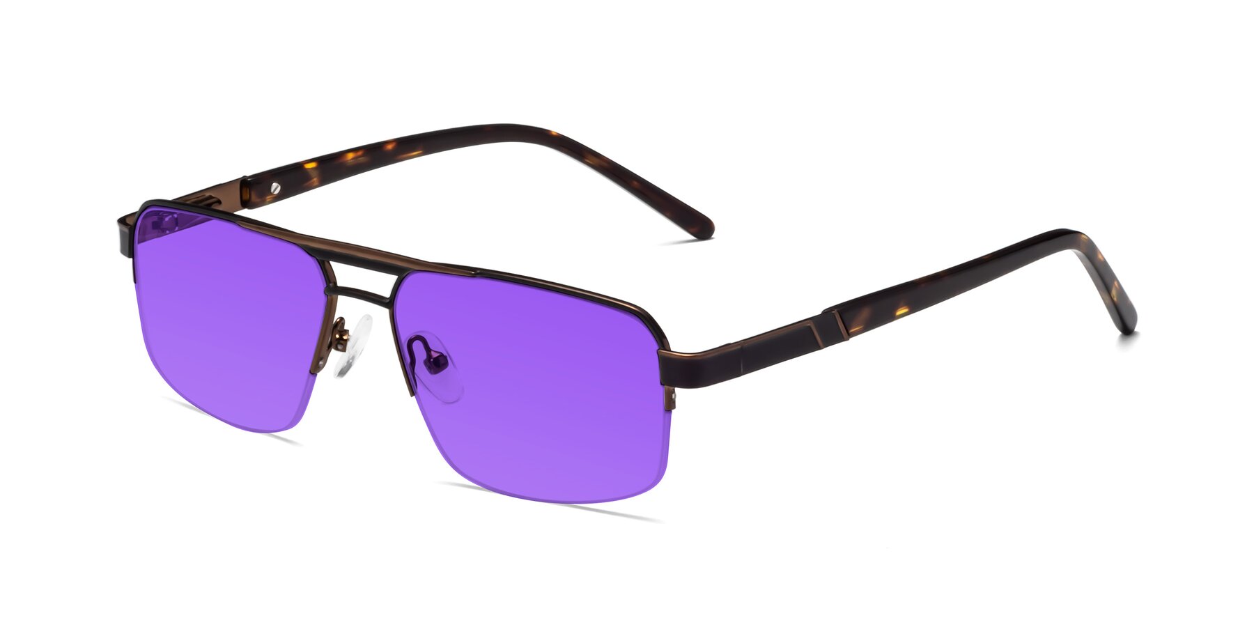 Angle of Chino in Black-Bronze with Purple Tinted Lenses