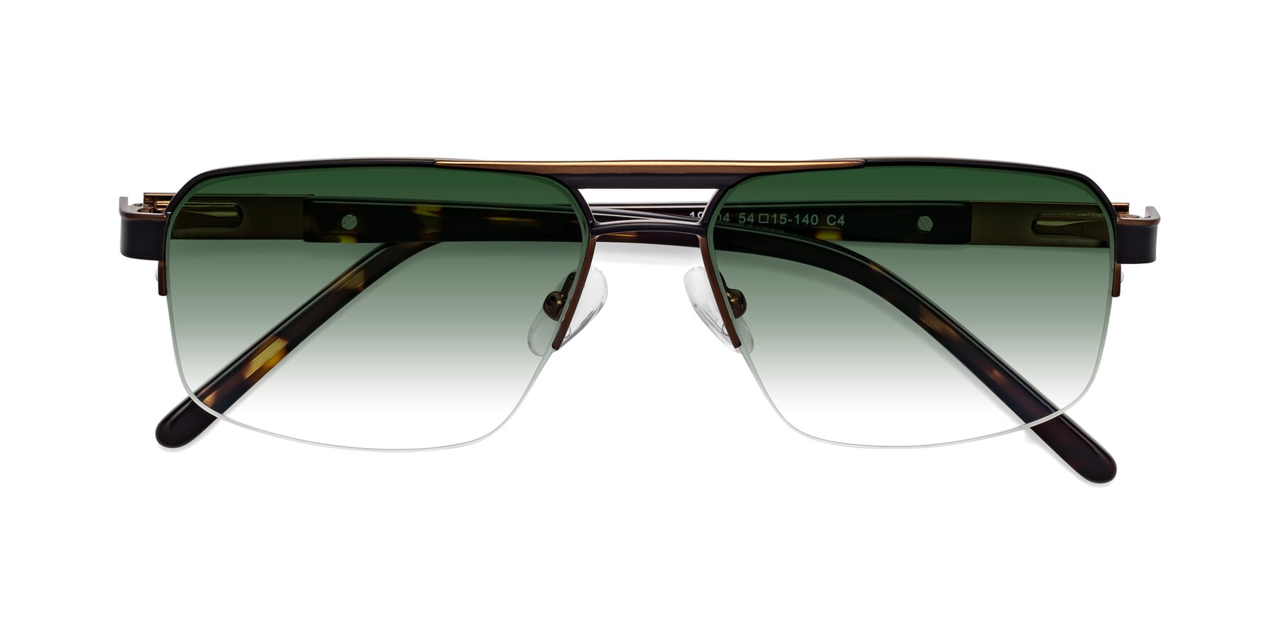 Folded Front of Chino in Black-Bronze with Green Gradient Lenses