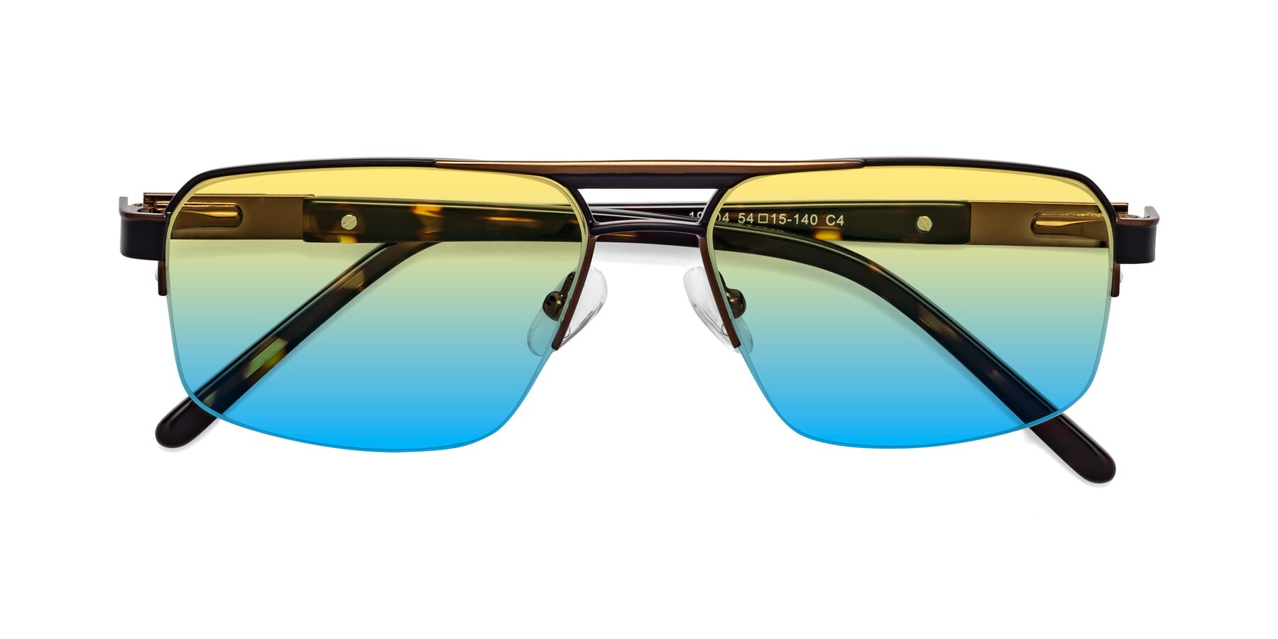Folded Front of 19004 in Black-Bronze with Yellow / Blue Gradient Lenses