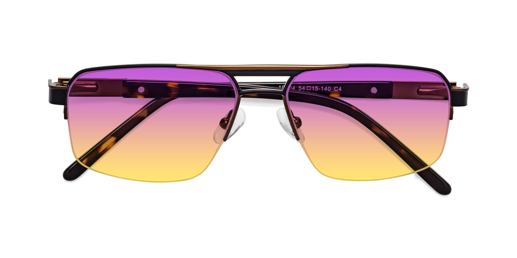 Folded Front of 19004 in Black-Bronze with Purple / Yellow Gradient Lenses