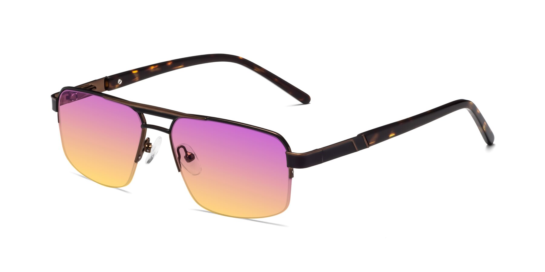 Angle of 19004 in Black-Bronze with Purple / Yellow Gradient Lenses