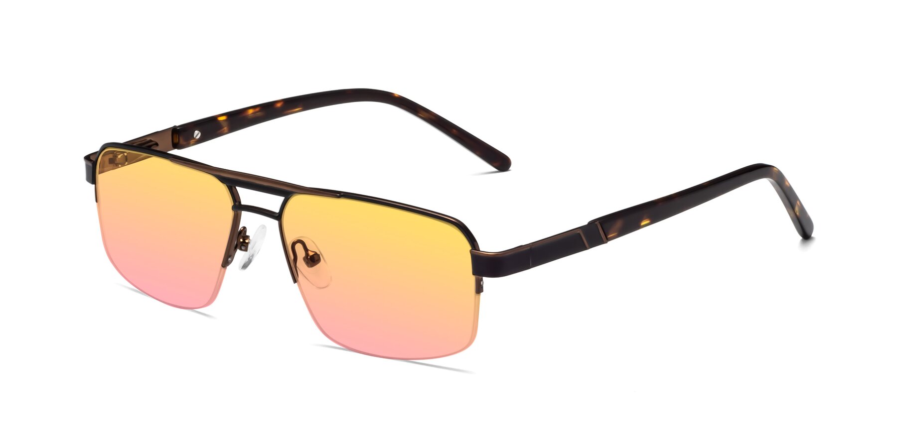 Angle of 19004 in Black-Bronze with Yellow / Pink Gradient Lenses