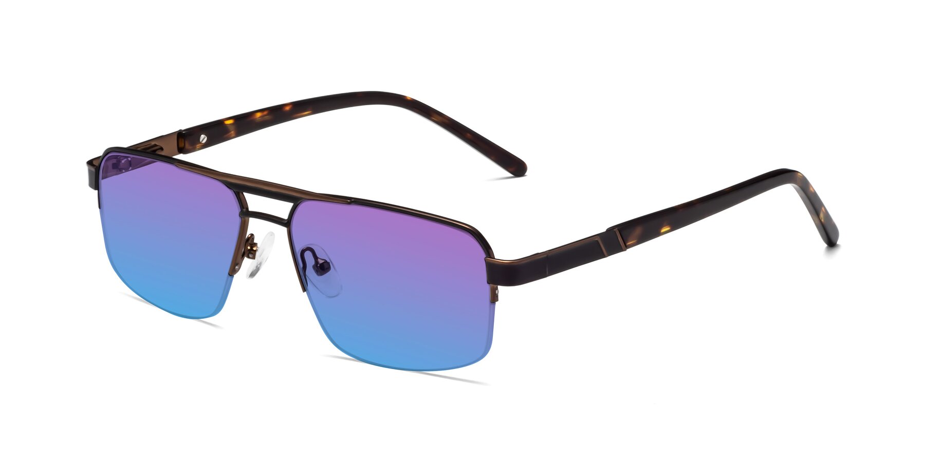 Angle of 19004 in Black-Bronze with Purple / Blue Gradient Lenses