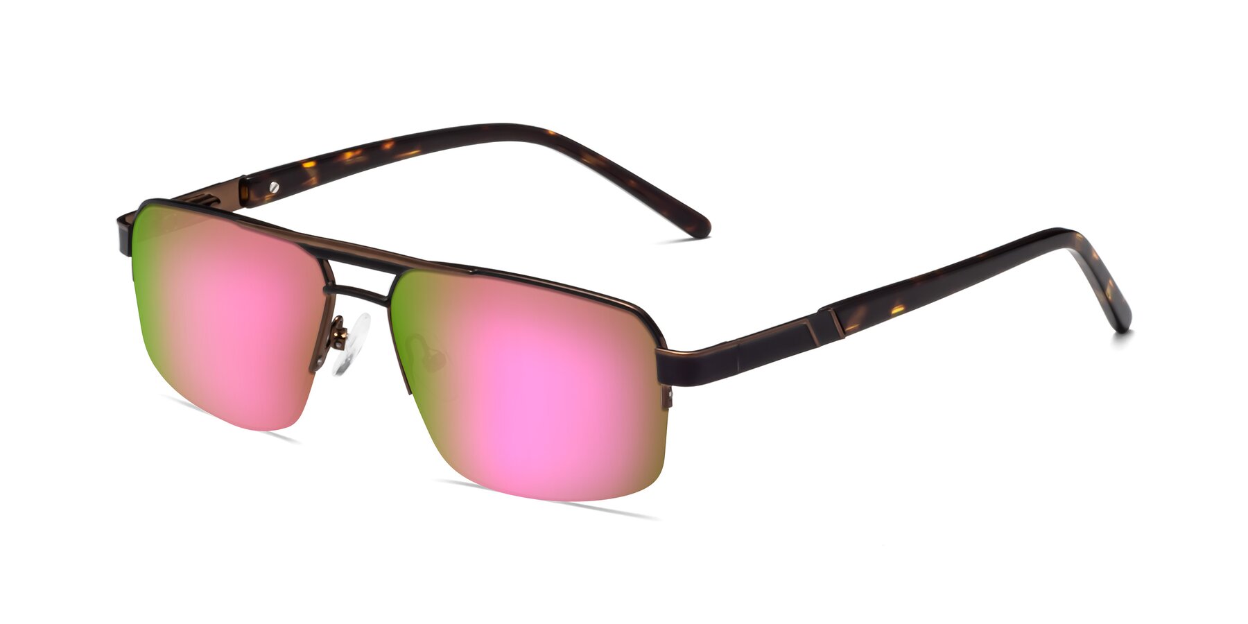 Angle of Chino in Black-Bronze with Pink Mirrored Lenses