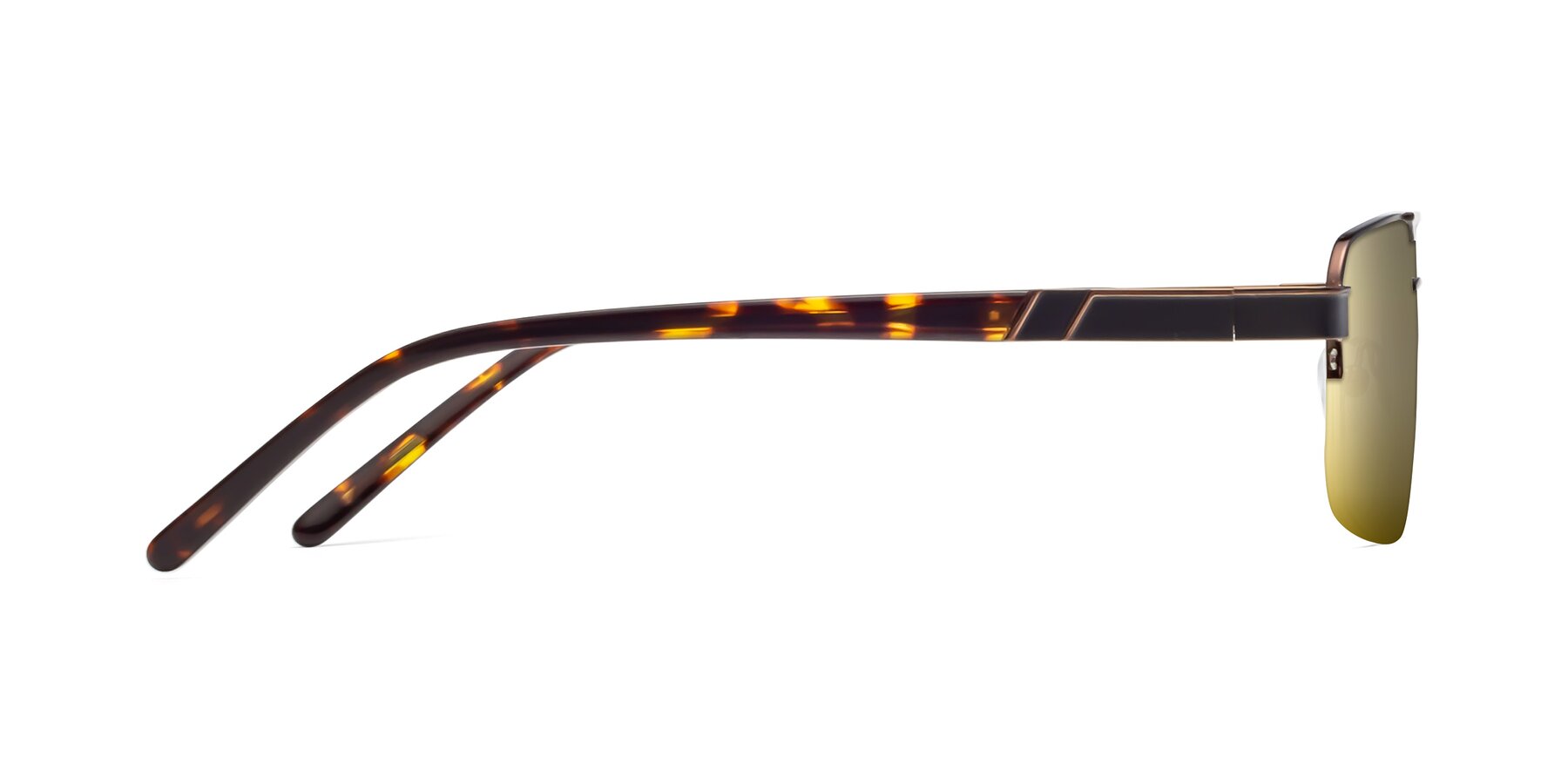 Side of Chino in Black-Bronze with Gold Mirrored Lenses