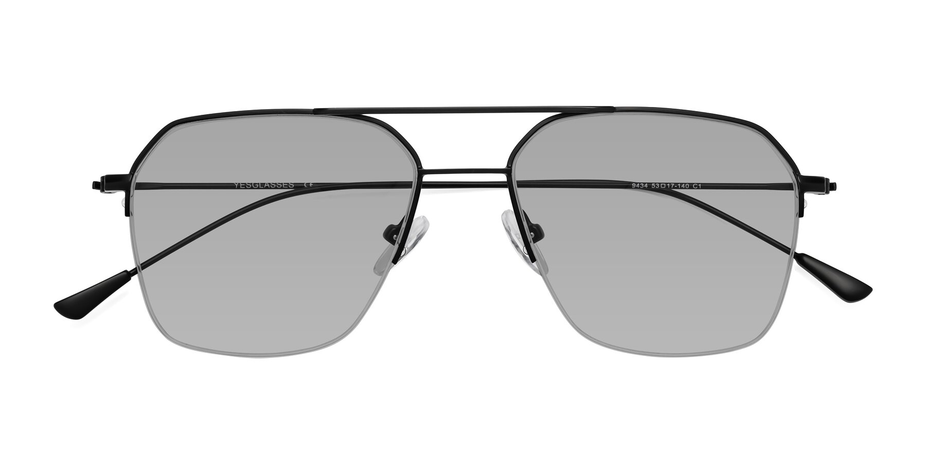 Folded Front of Largo in Matte Black with Light Gray Tinted Lenses