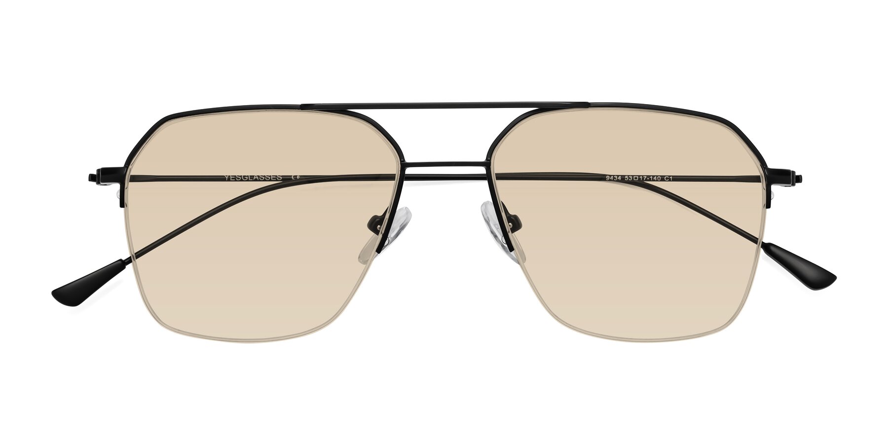 Folded Front of Largo in Matte Black with Light Brown Tinted Lenses
