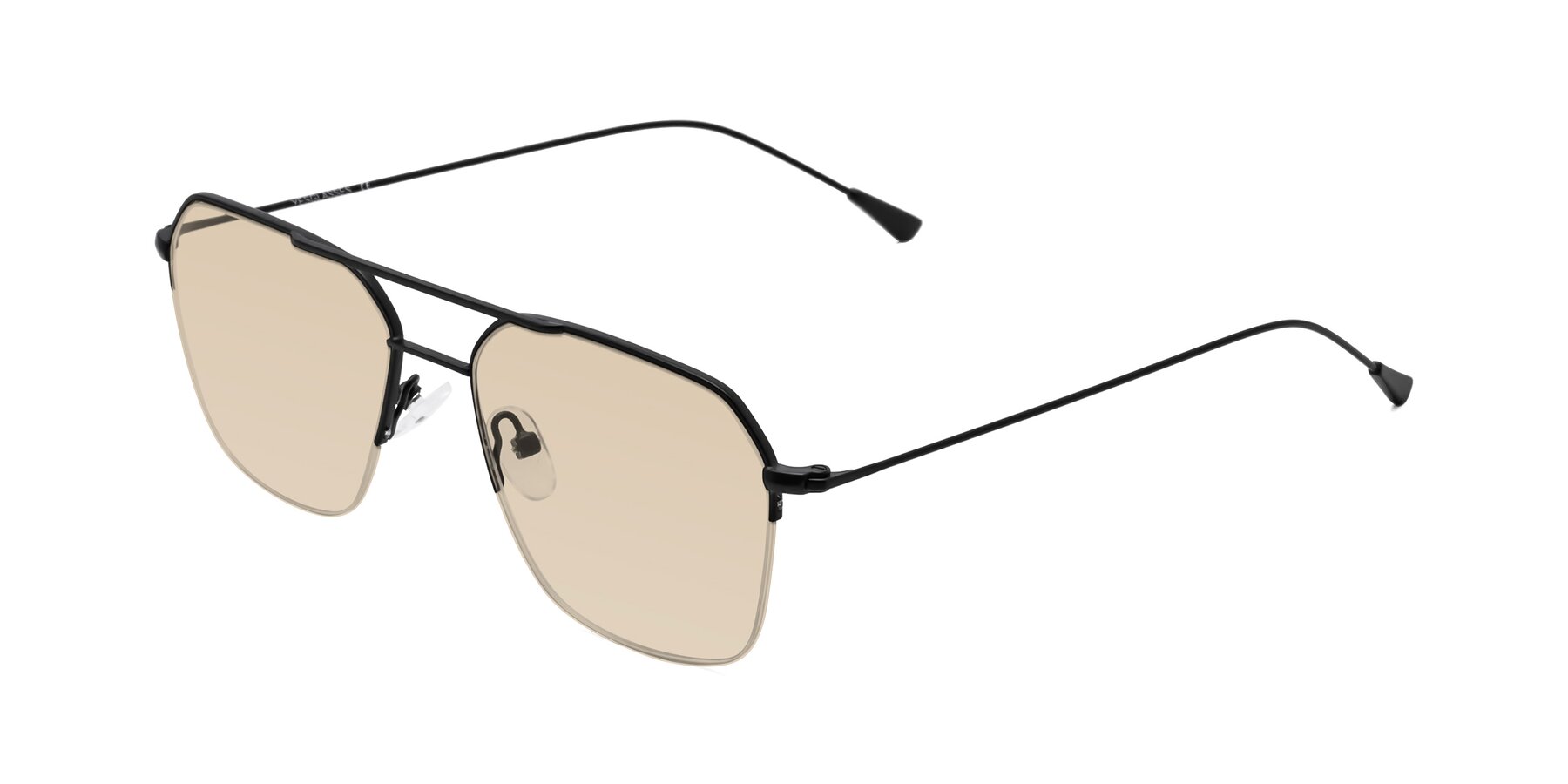 Angle of Largo in Matte Black with Light Brown Tinted Lenses