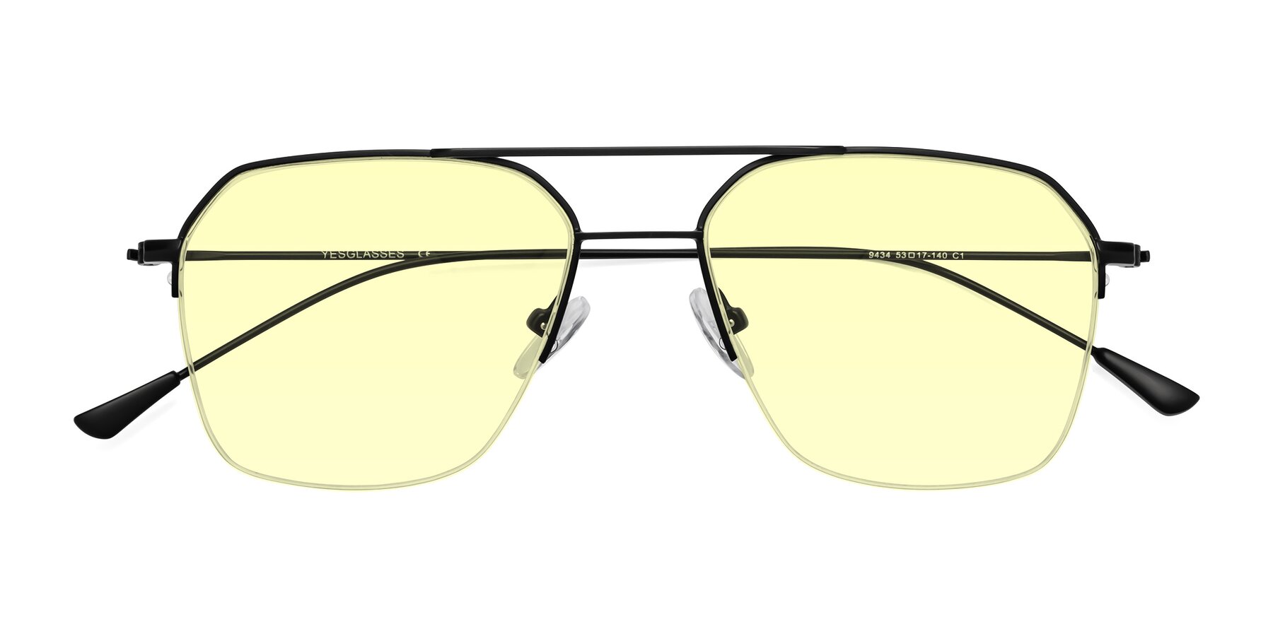 Folded Front of Largo in Matte Black with Light Yellow Tinted Lenses
