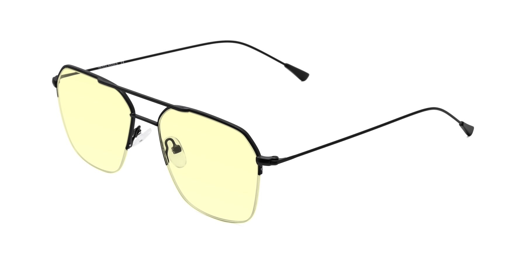 Angle of Largo in Matte Black with Light Yellow Tinted Lenses