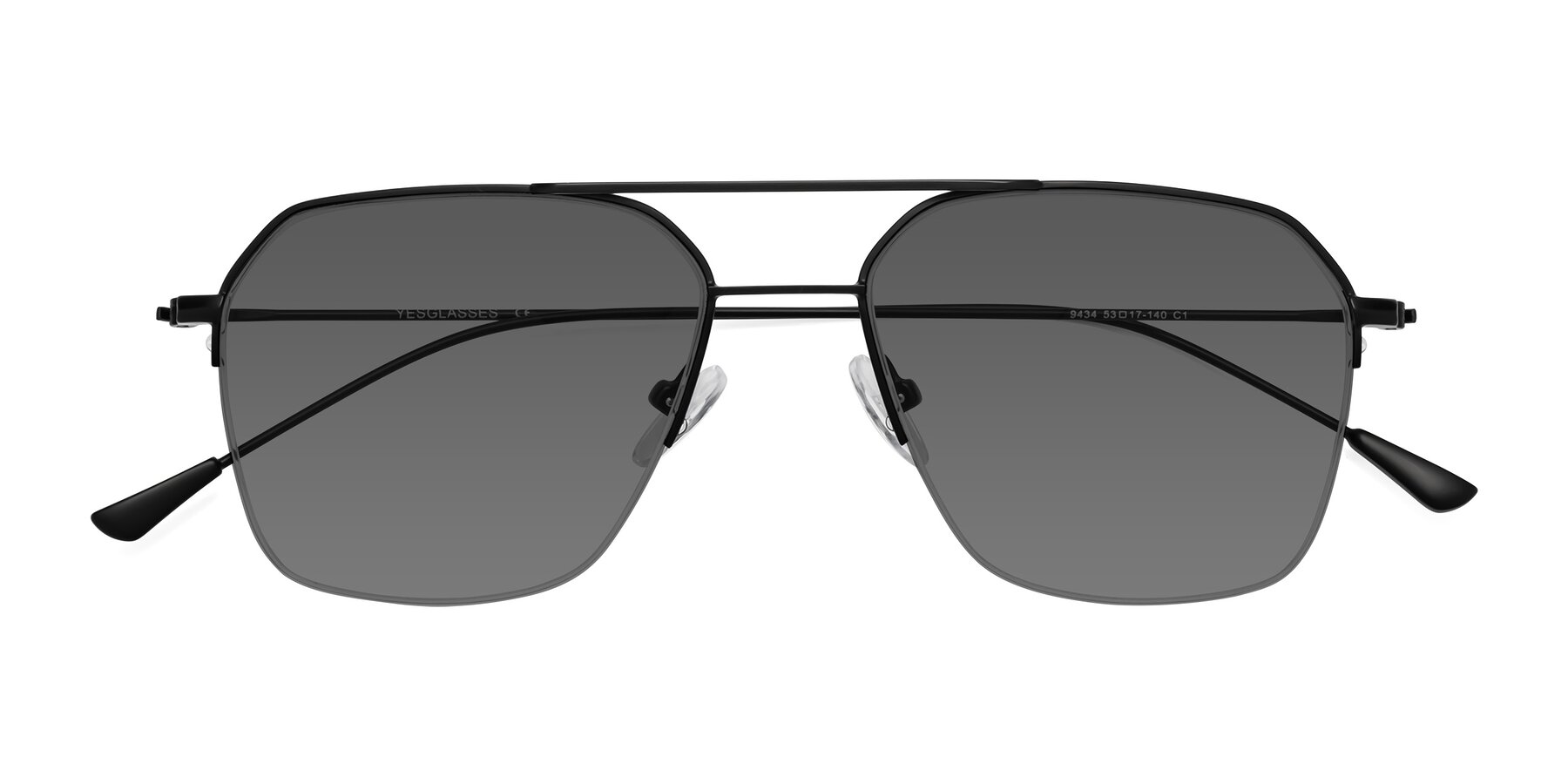 Folded Front of Largo in Matte Black with Medium Gray Tinted Lenses
