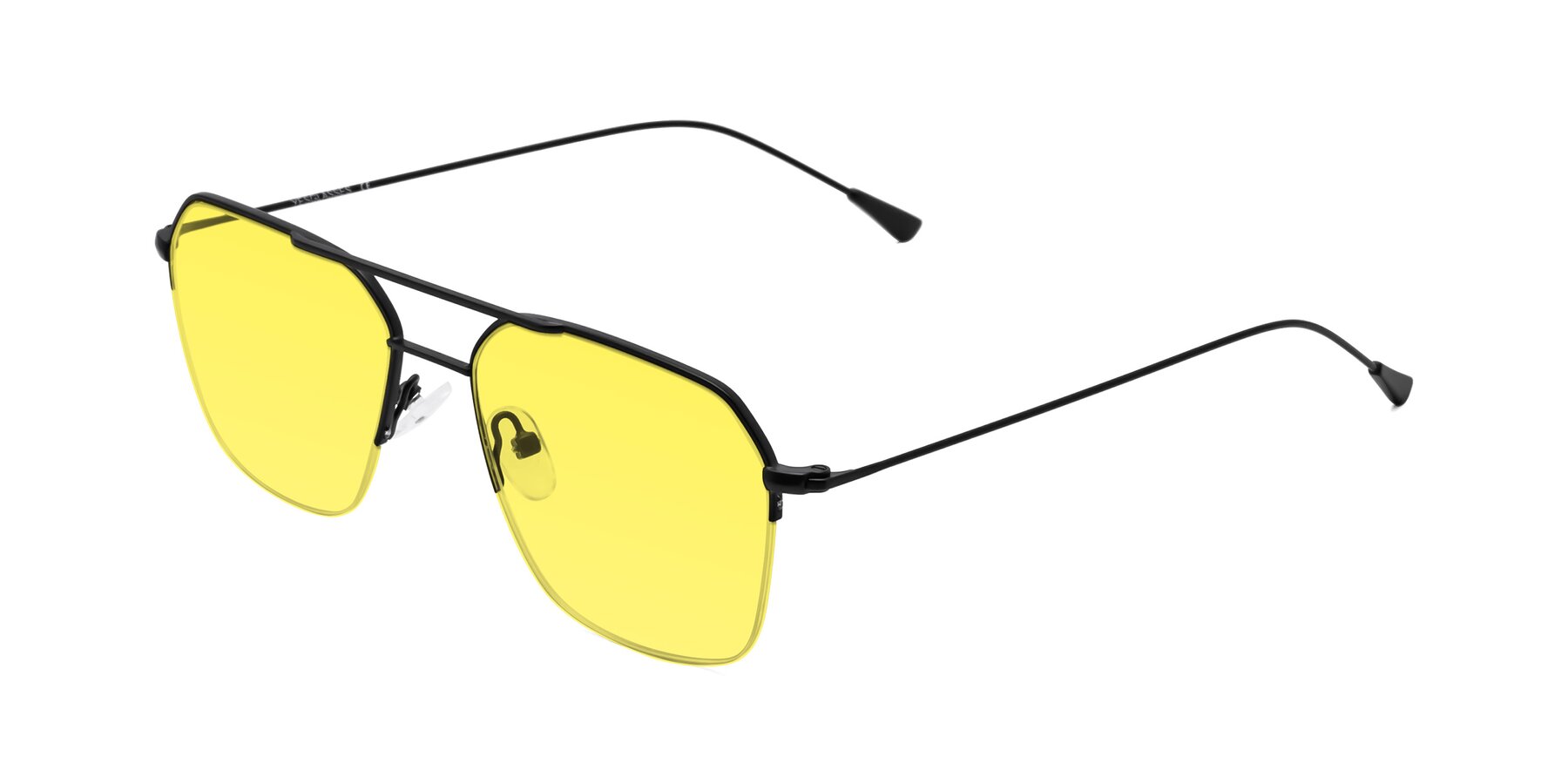 Angle of Largo in Matte Black with Medium Yellow Tinted Lenses